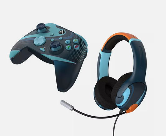 Blue Tide Wired Rematch Advanced Controller & Airlite Headset PC/Xbox Glow Pack